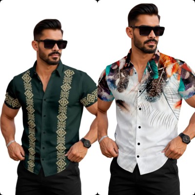 Men Slim Fit Printed Casual Shirt ( COMBO)